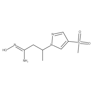 N'-hydroxy-3-(4-methanesulfonyl-1H-pyrazol-1-yl)butanimidamide结构式
