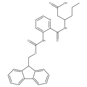 (3S)-3-{[3-({[(9H-fluoren-9-yl)methoxy]carbonyl}amino)pyridin-2-yl]formamido}hexanoic acid Structure