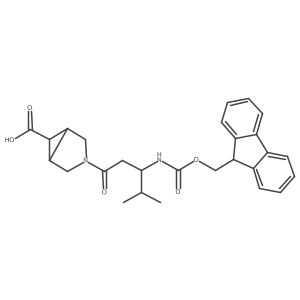 3-[(3R)-3-({[(9H-fluoren-9-yl)methoxy]carbonyl}amino)-4-methylpentanoyl]-3-azabicyclo[3.1.0]hexane-6-carboxylic acid结构式