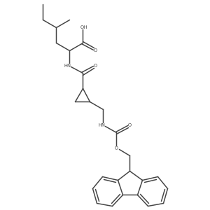 2-({2-[({[(9H-fluoren-9-yl)methoxy]carbonyl}amino)methyl]cyclopropyl}formamido)-4-methylhexanoic acid结构式