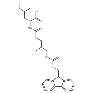 2-[5-({[(9H-fluoren-9-yl)methoxy]carbonyl}amino)-4-methylpentanamido]-4-methylhexanoic acid Structure