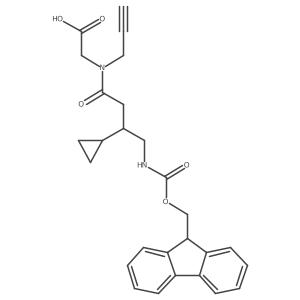 2-[3-cyclopropyl-4-({[(9H-fluoren-9-yl)methoxy]carbonyl}amino)-N-(prop-2-yn-1-yl)butanamido]acetic acid结构式