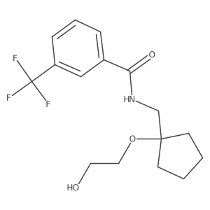 N-((1-(2-hydroxyethoxy)cyclopentyl)methyl)-3-(trifluoromethyl)benzamide结构式