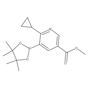 Methyl 6-cyclopropyl-5-(4,4,5,5-tetramethyl-1,3,2-dioxaborolan-2-yl)nicotinate结构式