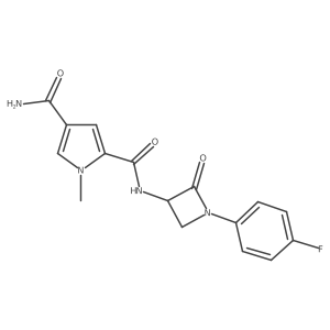 2-N-[1-(4-Fluorophenyl)-2-oxoazetidin-3-yl]-1-methylpyrrole-2,4-dicarboxamide Structure