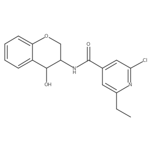 2-chloro-6-ethyl-N-(4-hydroxy-3,4-dihydro-2H-1-benzopyran-3-yl)pyridine-4-carboxamide结构式