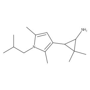 rac-(1R,3R)-3-[2,5-dimethyl-1-(2-methylpropyl)-1H-pyrrol-3-yl]-2,2-dimethylcyclopropan-1-amine Structure