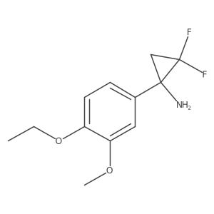 1-(4-Ethoxy-3-methoxyphenyl)-2,2-difluorocyclopropan-1-amine结构式