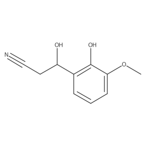 3-Hydroxy-3-(2-hydroxy-3-methoxyphenyl)propanenitrile结构式