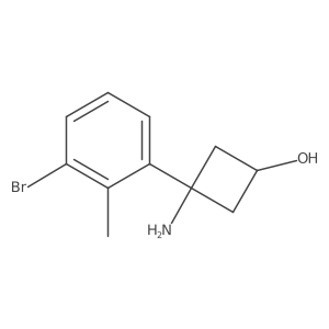 3-Amino-3-(3-bromo-2-methylphenyl)cyclobutan-1-ol结构式
