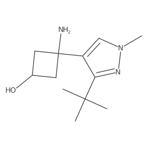 3-amino-3-(3-tert-butyl-1-methyl-1H-pyrazol-4-yl)cyclobutan-1-ol结构式
