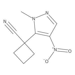 1-(1-methyl-4-nitro-1H-pyrazol-5-yl)cyclobutane-1-carbonitrile Structure