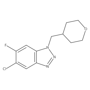 5-chloro-6-fluoro-1-[(oxan-4-yl)methyl]-1H-1,2,3-benzotriazole Structure