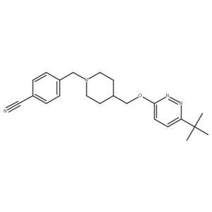 4-[(4-{[(6-Tert-butylpyridazin-3-yl)oxy]methyl}piperidin-1-yl)methyl]benzonitrile Structure