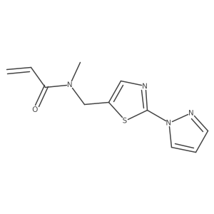 N-Methyl-N-[(2-pyrazol-1-yl-1,3-thiazol-5-yl)methyl]prop-2-enamide结构式