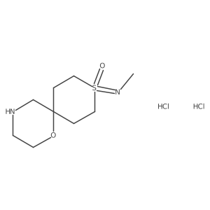 9-Methylimino-1-oxa-9lambda6-thia-4-azaspiro[5.5]undecane 9-oxide;dihydrochloride Structure