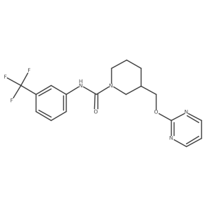 3-[(pyrimidin-2-yloxy)methyl]-N-[3-(trifluoromethyl)phenyl]piperidine-1-carboxamide结构式