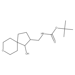 rac-tert-butyl N-{[(1R,2S)-1-hydroxy-8-oxaspiro[4.5]decan-2-yl]methyl}carbamate Structure