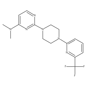 N,N-dimethyl-2-{4-[6-(trifluoromethyl)pyridin-2-yl]piperazin-1-yl}pyrimidin-4-amine结构式