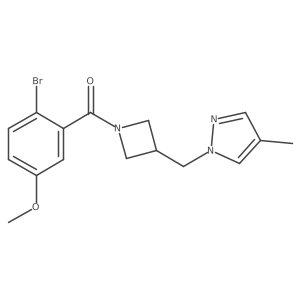 1-{[1-(2-bromo-5-methoxybenzoyl)azetidin-3-yl]methyl}-4-methyl-1H-pyrazole结构式