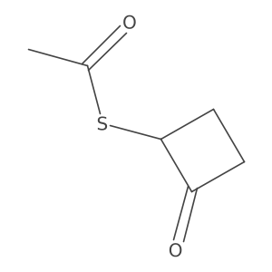 2-(Acetylsulfanyl)cyclobutan-1-one结构式