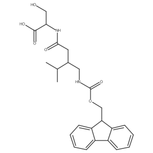 (2S)-2-{3-[({[(9H-fluoren-9-yl)methoxy]carbonyl}amino)methyl]-4-methylpentanamido}-3-hydroxypropanoic acid结构式