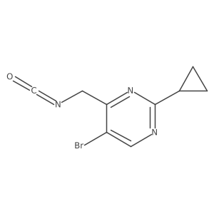5-Bromo-2-cyclopropyl-4-(isocyanatomethyl)pyrimidine结构式