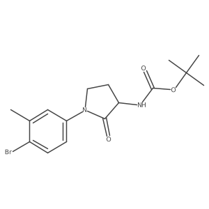 tert-butyl N-[1-(4-bromo-3-methylphenyl)-2-oxopyrrolidin-3-yl]carbamate结构式