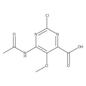 2-Chloro-6-acetamido-5-methoxypyrimidine-4-carboxylic acid Structure