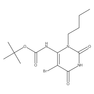 tert-butyl N-(5-bromo-3-butyl-2,6-dioxo-1,2,3,6-tetrahydropyrimidin-4-yl)carbamate结构式