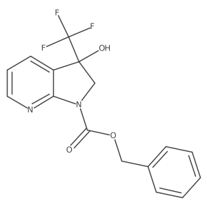 benzyl 3-hydroxy-3-(trifluoromethyl)-1H,2H,3H-pyrrolo[2,3-b]pyridine-1-carboxylate结构式