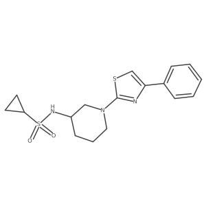 N-[1-(4-phenyl-1,3-thiazol-2-yl)piperidin-3-yl]cyclopropanesulfonamide Structure