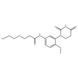3-(2-aminoethoxy)-N-[3-(2,4-dioxo-1,3-diazinan-1-yl)-4-methoxyphenyl]propanamide结构式