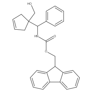 (9H-fluoren-9-yl)methyl N-{[1-(hydroxymethyl)cyclopent-3-en-1-yl](phenyl)methyl}carbamate结构式