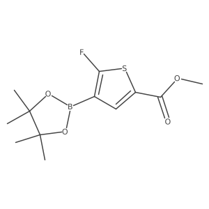 Methyl 5-fluoro-4-(4,4,5,5-tetramethyl-1,3,2-dioxaborolan-2-yl)thiophene-2-carboxylate结构式