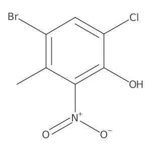4-Bromo-6-chloro-3-methyl-2-nitrophenol结构式
