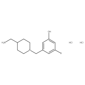 3-{[4-(Aminomethyl)piperidin-1-yl]methyl}-5-fluorophenol dihydrochloride结构式
