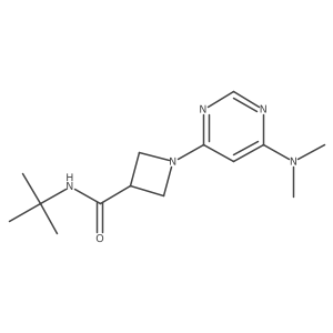 N-tert-butyl-1-[6-(dimethylamino)pyrimidin-4-yl]azetidine-3-carboxamide结构式