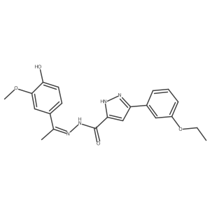 5-(3-Ethoxyphenyl)-N'-(1-(4-hydroxy-3-methoxyphenyl)ethylidene)-1H-pyrazole-3-carbohydrazide结构式