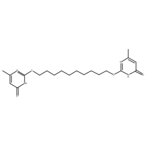 2,2'-(Decane-1,10-diylbis(sulfanediyl))bis(6-methylpyrimidin-4-ol)结构式