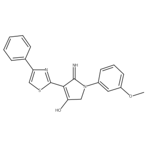 5-amino-1-(3-methoxyphenyl)-4-(4-phenyl-1,3-thiazol-2-yl)-1,2-dihydro-3H-pyrrol-3-one结构式