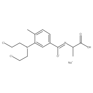 Sodium 3-[bis(2-chloroethyl)amino]-N-(1-carboxyethyl)-4-methylbenzene-1-carboximidate结构式