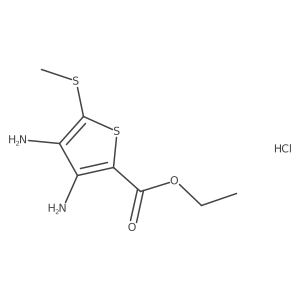 Ethyl 3,4-diamino-5-(methylthio)thiophene-2-carboxylate hydrochloride结构式