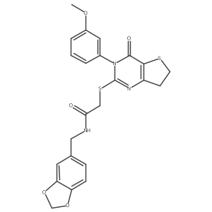 N-(benzo[d][1,3]dioxol-5-ylmethyl)-2-((3-(3-methoxyphenyl)-4-oxo-3,4,6,7-tetrahydrothieno[3,2-d]pyrimidin-2-yl)thio)acetamide Structure