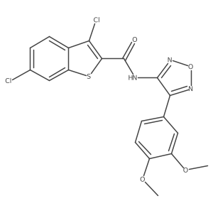 3,6-dichloro-N-[4-(3,4-dimethoxyphenyl)-1,2,5-oxadiazol-3-yl]-1-benzothiophene-2-carboxamide Structure