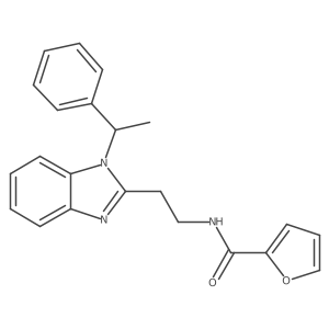 N-{2-[1-(1-phenylethyl)-1H-1,3-benzodiazol-2-yl]ethyl}furan-2-carboxamide结构式