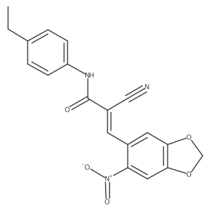 2-cyano-N-(4-ethylphenyl)-3-(6-nitro-1,3-dioxaindan-5-yl)prop-2-enamide结构式