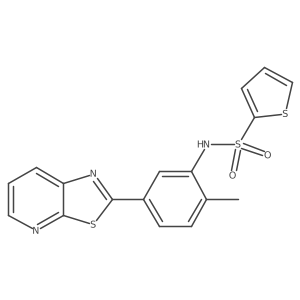 N-(2-methyl-5-(thiazolo[5,4-b]pyridin-2-yl)phenyl)thiophene-2-sulfonamide结构式