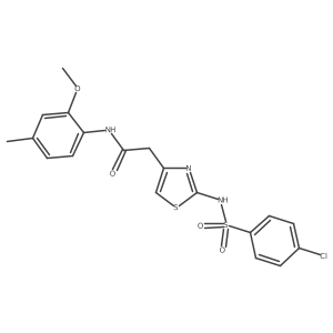 2-(2-(4-chlorophenylsulfonamido)thiazol-4-yl)-N-(2-methoxy-4-methylphenyl)acetamide Structure