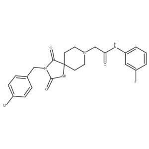 2-(3-(4-chlorobenzyl)-2,4-dioxo-1,3,8-triazaspiro[4.5]decan-8-yl)-N-(3-fluorophenyl)acetamide Structure
